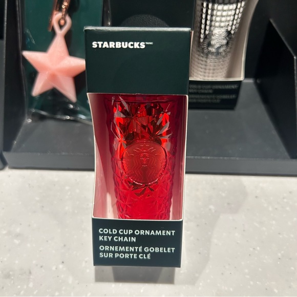 Starbucks Holiday Keychain Ornament Red , White Unicorn Prism & Star New 2023 - Picture 8 of 12